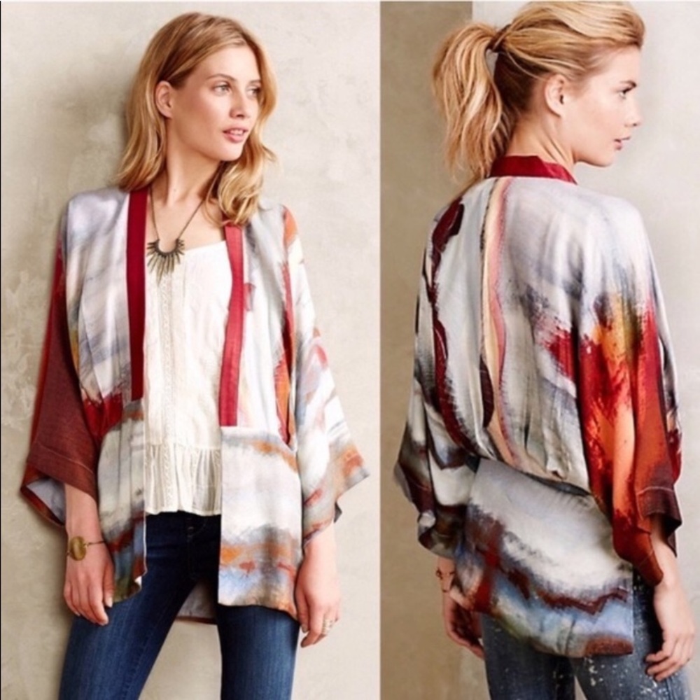 Anthro Bl^nk London Sunfall Watercolor Kimono